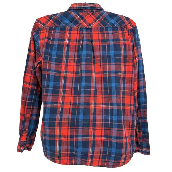 Levi’s Red & Blue Plaid Button Down, Size L - Picture 2 of 6